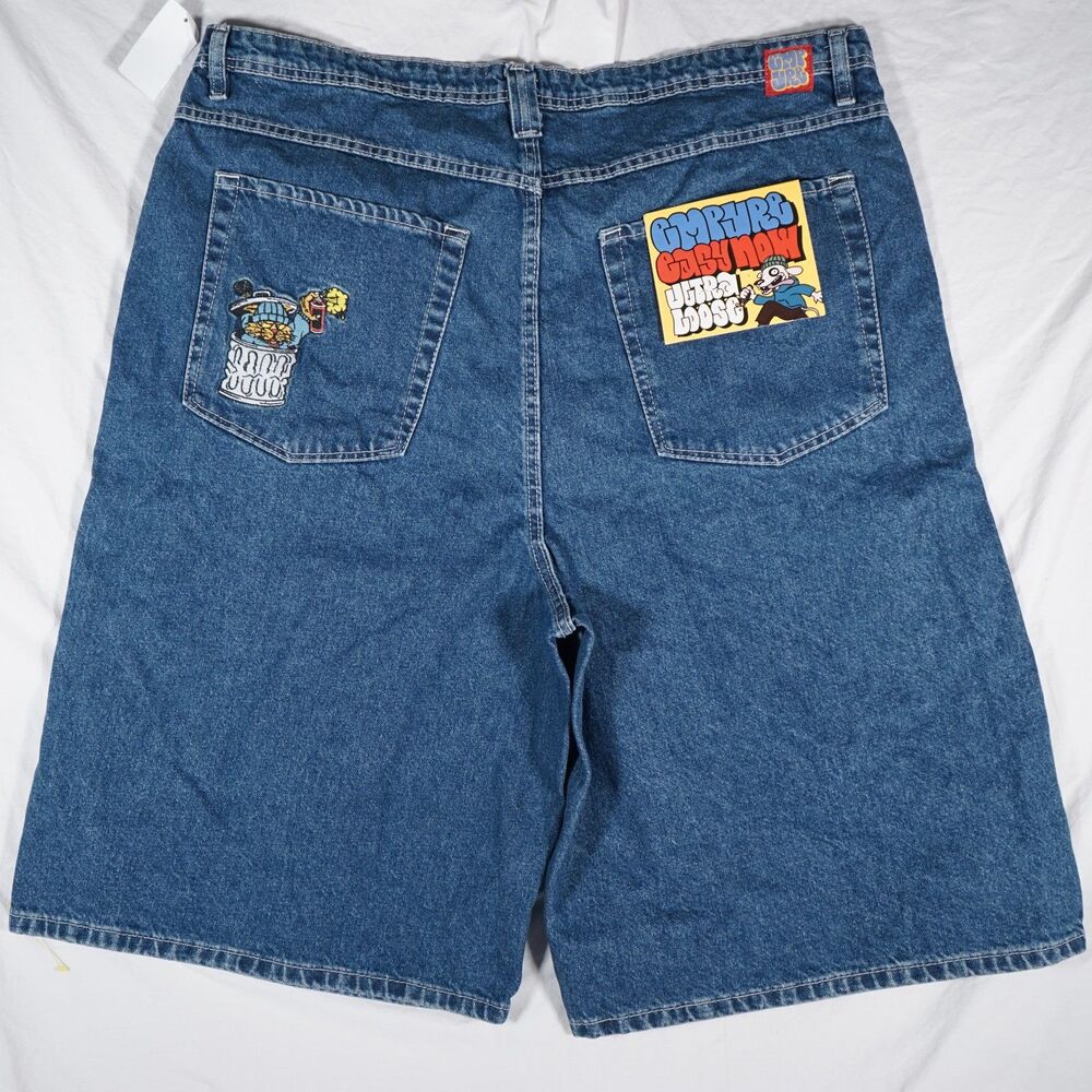 Empyre Embroidered Jorts Denim Shorts 42 NWT